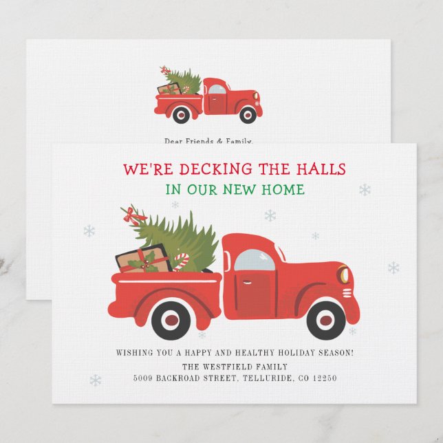 Navidades Cambio de dirección Invitación de despla (Anverso / Reverso)