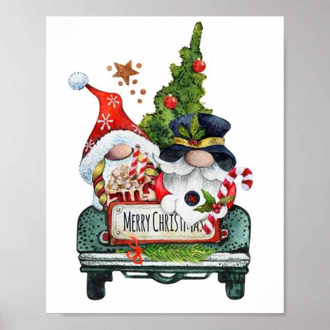 Navidades Camión Gnomes Impresión Desnupcial (Frente)