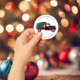 Navidades Camión Rojo Sello para sobres de árbol d