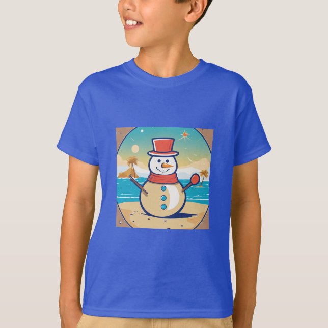 navidades camiseta azul popular para niños (Anverso)