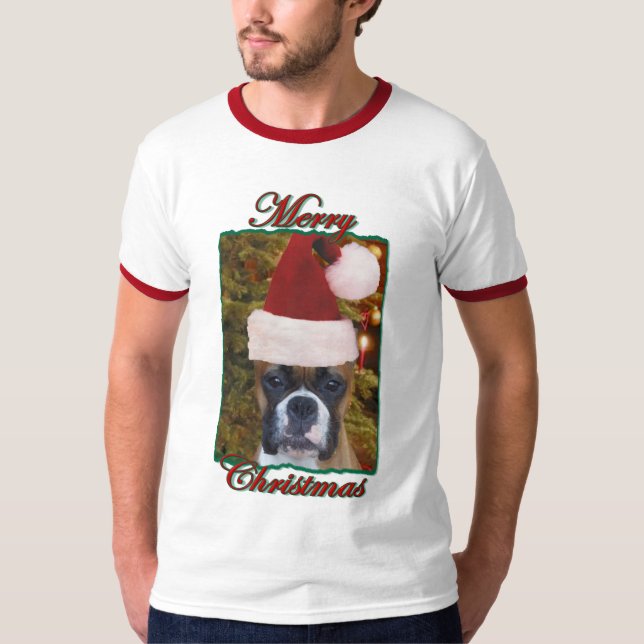 Navidades camiseta de perro boxeador (Anverso)