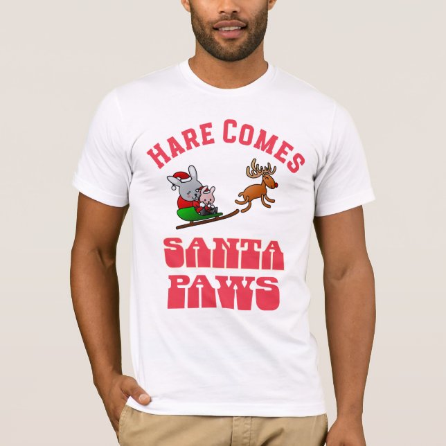 Navidades, camiseta de tela temática de conejo (Anverso)