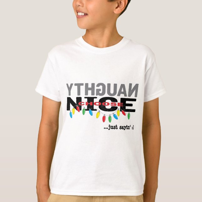 Navidades Camiseta para niños "NOCHE elige NICE" (Anverso)