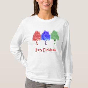 Navidades camisetas con árboles coloridos y espark