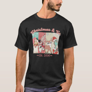 Navidades Camisetas mujeres Navidades rosadas retr