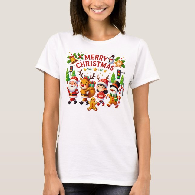 navidades camisetas mujeres y rastreador de santa  (Anverso)