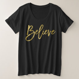 Navidades Camisetas Para Mujeres Más Tamaño Creen