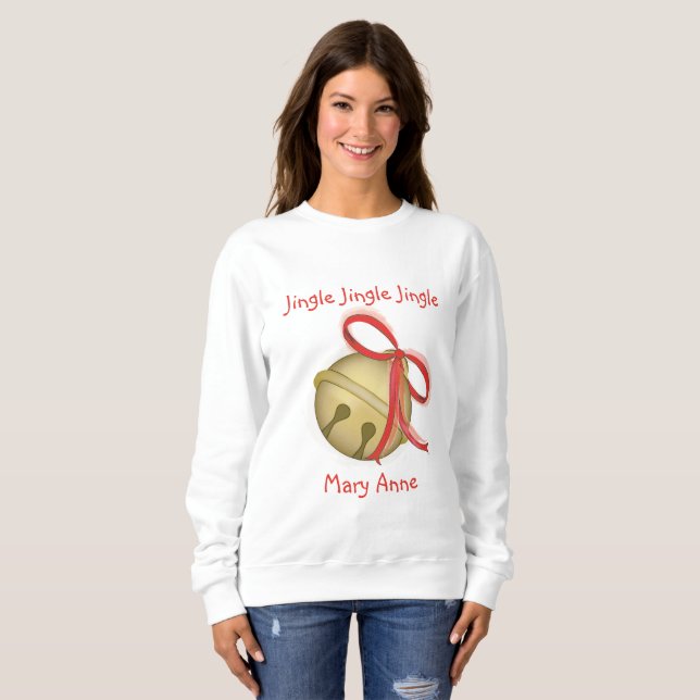 Navidades campanan sudadera editable femenina (Anverso completo)