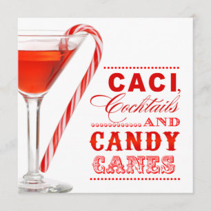 Navidades Candy Cane Cocktail Party Invitación