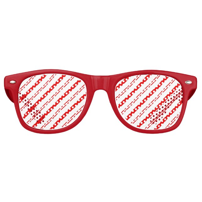 Navidades Candy Cane Swirl Gafas de sol rojas (Anverso)