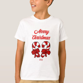 Navidades Candy Canes Boys Camiseta Blanca Básica