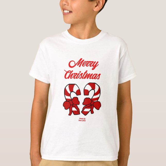 Navidades Candy Canes Boys Camiseta Blanca Básica (Anverso)
