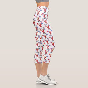 Navidades Capri Leggings Bodybuilder Santa Fun