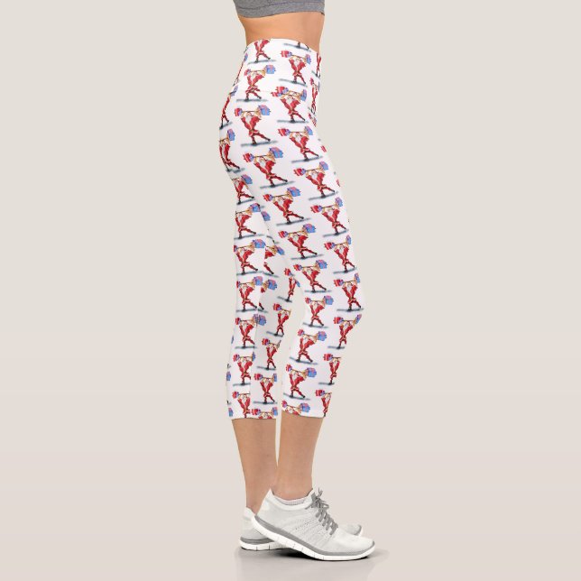 Navidades Capri Leggings Bodybuilder Santa Fun (Derecha)