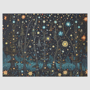 Navidades caprichosos de papel de dibujo nocturno