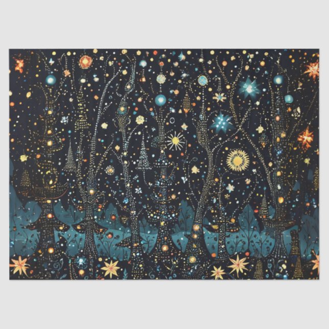 Navidades caprichosos de papel de dibujo nocturno (Anverso)