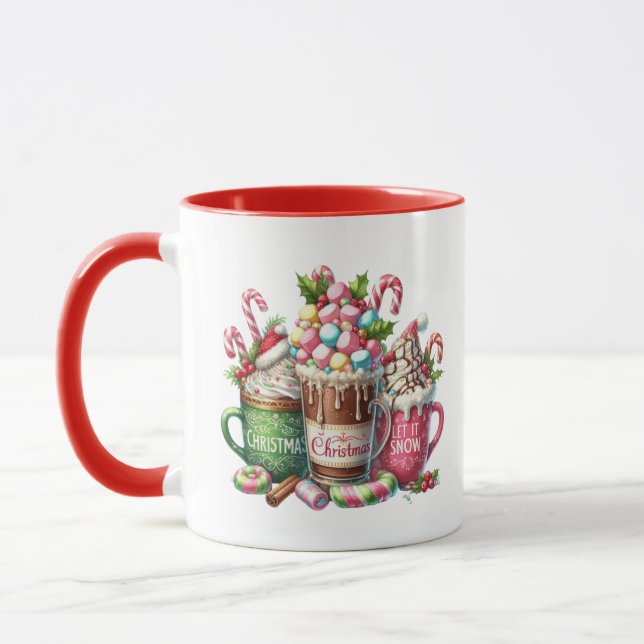 Navidades caprichosos de tazas de cacao caliente c (Izquierda)