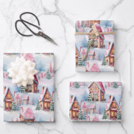 Navidades caprichosos envolviendo diseño de papel