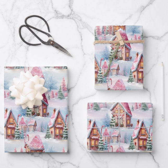 Navidades caprichosos envolviendo diseño de papel (Anverso)