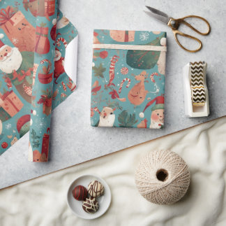 Navidades caprichosos envolviendo papel