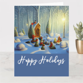 Navidades caprichosos Escena forestal XL Tarjeta d