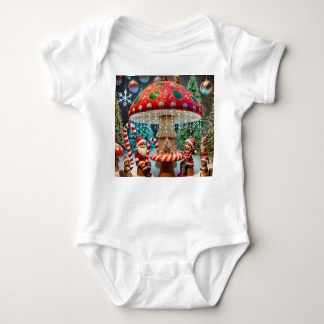 Navidades caprichosos Mushroom Baby Jersey Bodysui (Anverso)