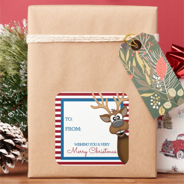 Navidades caprichosos Pegatina de etiqueta de rega (Vacaciones)