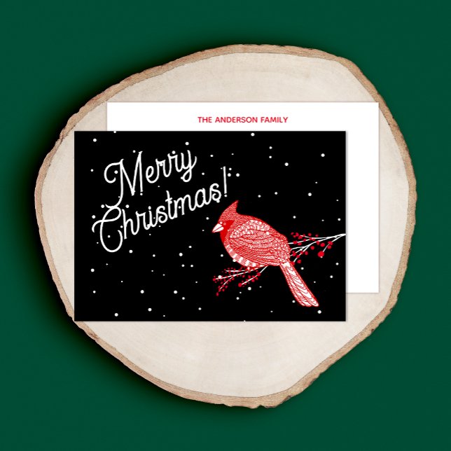 Navidades Cardenal de Nieve Gracias Tarjeta (Subido por el creador)