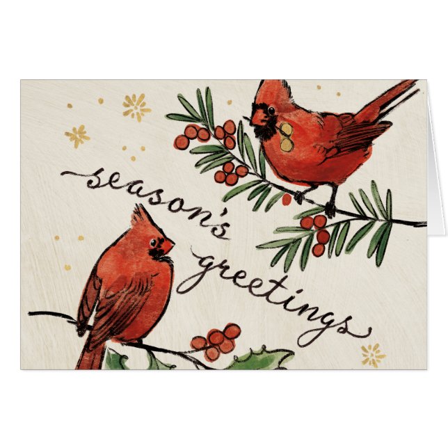 Navidades Cardenal Lovebirds (Anverso (Horizontal))