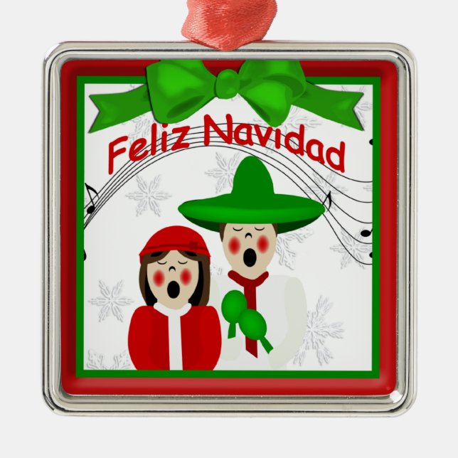 Navidades Caroleros Mexicanos Pareja Ornamento Pre (Frente)