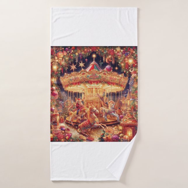 'Navidades Carousel Joy Bath Toalla (Toalla de baño)