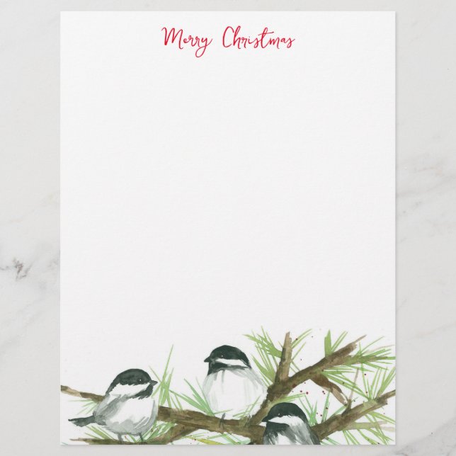 Navidades Carta Aves de pollo Naturaleza (Anverso)