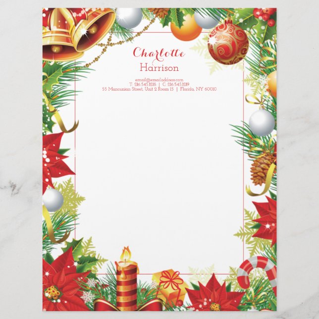 Navidades Cartas tradicionales festivas personaliz (Anverso)