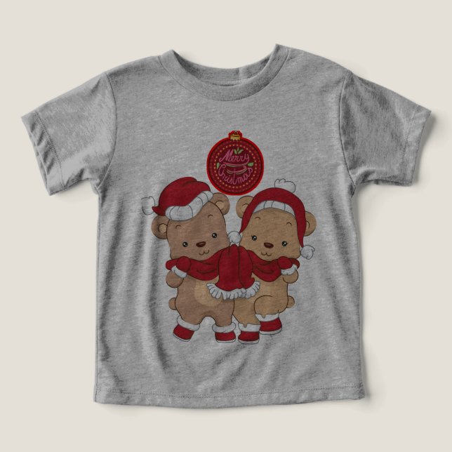 Navidades casados Toddler Tri-fusilar camiseta (Diseño delantero )