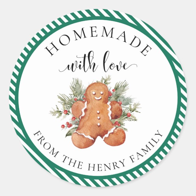 Navidades caseros con amor dan Pegatinas de etique (Anverso)