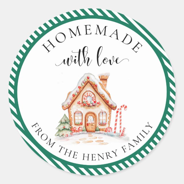 Navidades caseros con amor dan Pegatinas de etique (Anverso)