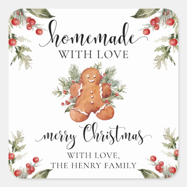 Navidades caseros con amor dan Pegatinas de etique (Anverso)