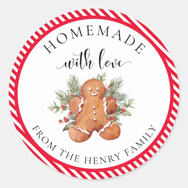 Navidades caseros con amor dan Pegatinas de etique (Anverso)