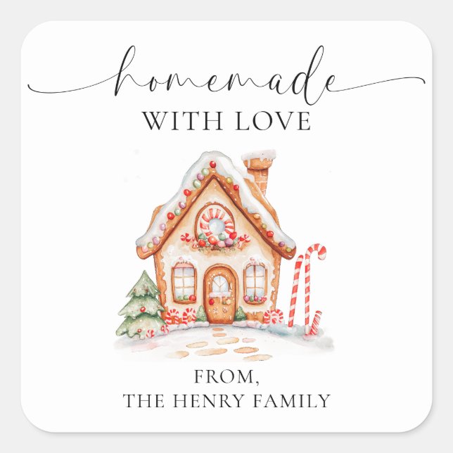 Navidades caseros con amor dan Pegatinas de etique (Anverso)