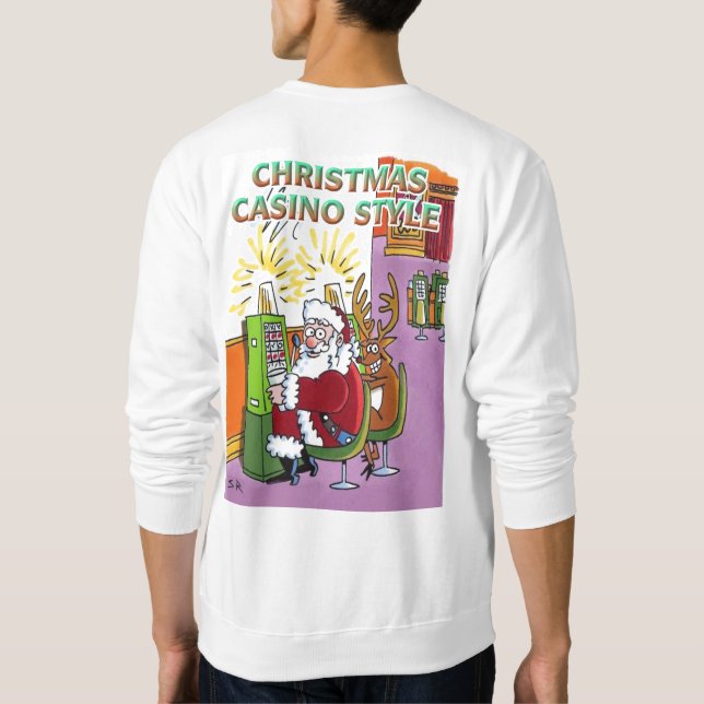 Navidades Casino Estilo sudadera blanco (Reverso)