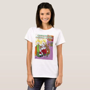 Navidades Casino Style mujeres camiseta blanca