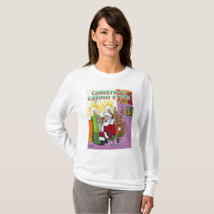 Navidades Casino Style mujeres camiseta blanca lar