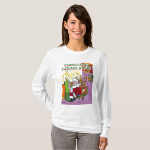 Navidades Casino Style mujeres camiseta blanca lar