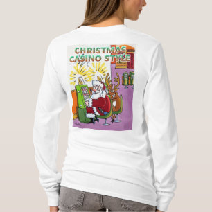 Navidades Casino Style mujeres camiseta larga blan