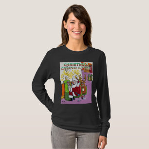 Navidades Casino Style mujeres camiseta larga negr