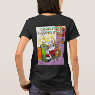 Navidades Casino Style mujeres camiseta negra
