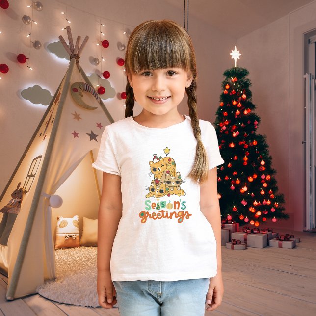 Navidades Cats Humor Niños Camiseta (Subido por el creador)