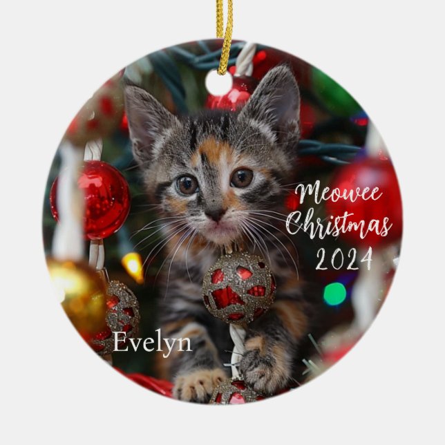 Navidades cautivados Ornamento personalizado de Ki (Frente)