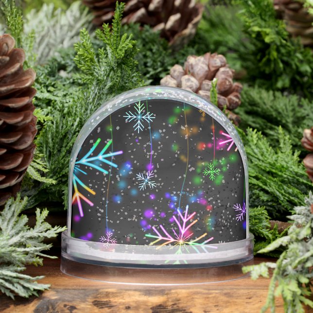 Navidades cayendo varios colores de neón copos de  (Invierno)