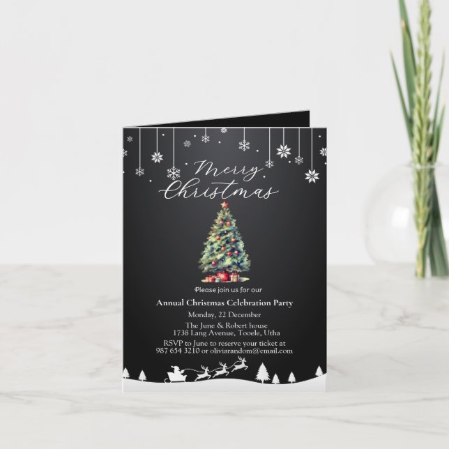 Navidades celebran árbol de navidad fiesta (Anverso)